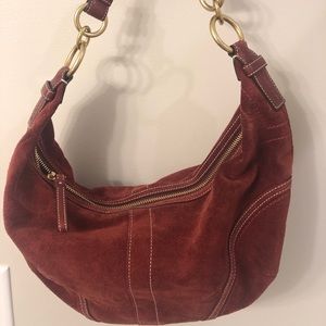 Coach Signature Suede Hobo